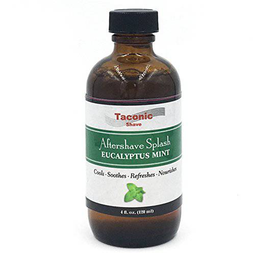 Taconic Shave, Natural Aftershave Splash 4oz. - Eucalyptus Mint - Skin Cooling, Refreshing and Moisturizing After-Shave Liquid Formula with All-Natural Ingredients - Artisan Made in the USA