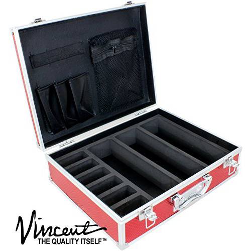Vincent Master Case Travel Stylist Barber Case (Small, Red)