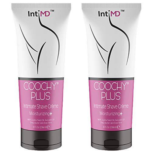 IntiMD COOCHY PLUS (2 Pack) Intimate Shave Cream Rash-Free With MOISTURIZING+ 8oz