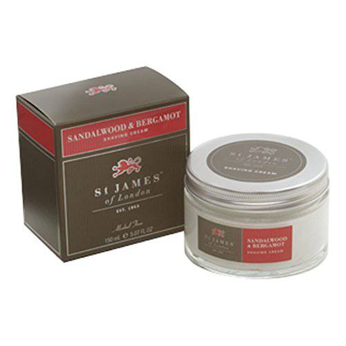 St James of London Sandalwood & Bergamot Shave Cream Jar, 5.07 oz
