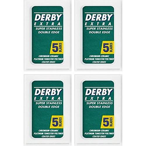 Derby Extra Double Edge Safety Razor Blades, 20 blades (5x4)