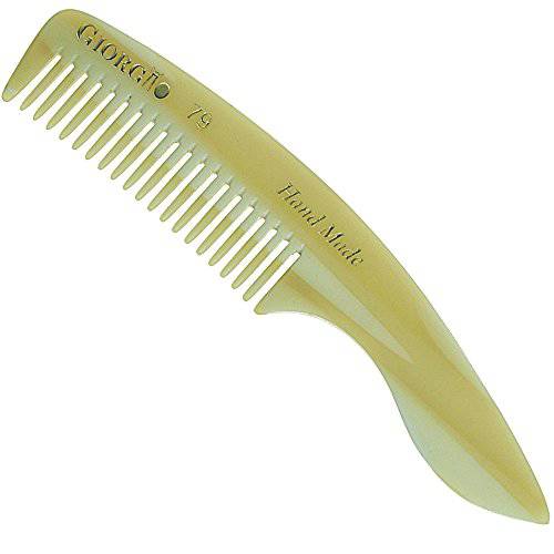 Giorgio G79 Travel Size Mustache and Beard Comb for Men - Small Fine Tooth Pocket Comb for Everyday Hair Care - Sawcut and Hand Polished Pocket Comb and Styling Comb - Handmade Imitation Horn Comb