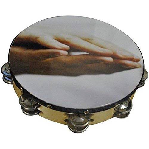 10 Praying Hands Double Row Jingles Percussion Tambourine for Church
