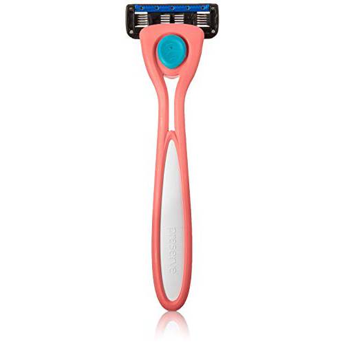 Preserve Shave 5 Five Blade Refillable Razor, Made from Recycled Materials, Assorted Colors: Coral/Neptune/Key Lime (Color May Vary)