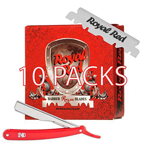 Pack of 10 Royal Red Barber Blades