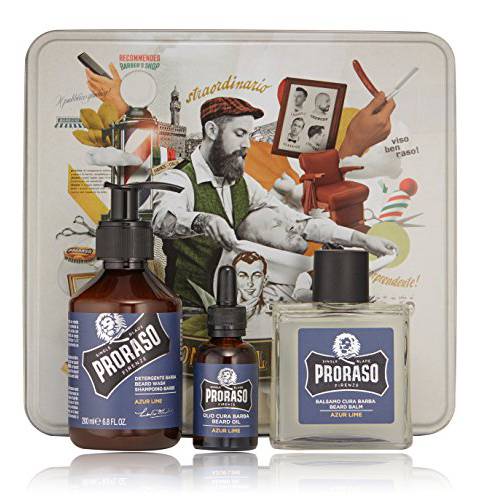 Proraso Beard Care Kit Gift Set for Men with Beard Wash, Beard Oil and Beard Balm