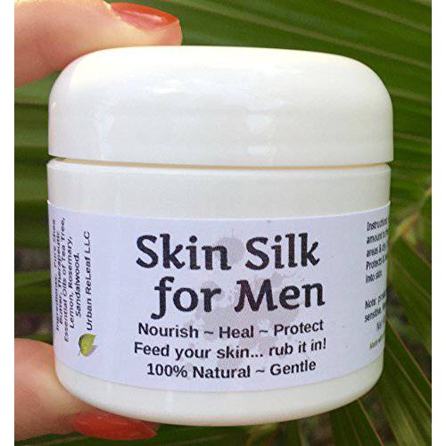 Urban ReLeaf Skin Silk for Men Heal Dry, Irritated Skin & Overworked Hands. Soothe Shaved Faces, Necks, Heads 100% Natural, Vegan. Man Dad Fathers Gift