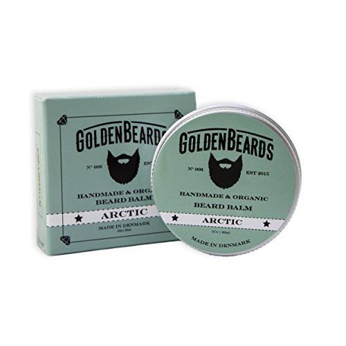 Organic Beard Balm Arctic 60ML - 100% Natural | Jojoba & Argan & Apricot Oil, Peppermint, Orange and Tea Tree. All our products are 100% Handcrafted & Handmade. Made in Denmark