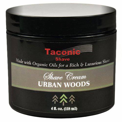Taconic Shave, All Natural Shave Cream – Highly-Concentrated Shaving Cream for Men – 4 oz. Moisturizing Shaving Cream Tub with Skin Soothing Ingredients – Urban Woods with hints of Cedar and Bergamot