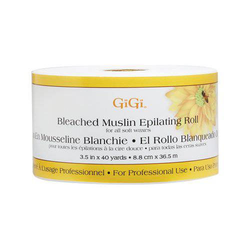 GiGi Bleached Muslin Roll for Hair Waxing / Hair Removal, 40 yd