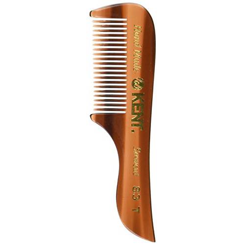 Kent 83T Small Gentleman’s Beard and Mustache Pocket Comb, Fine Toothed Pocket Size for Facial Hair Grooming and Styling. Saw-cut of Quality Cellulose Acetate, Hand Polished. Hand-Made in England