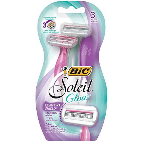 BIC Soleil Sensitive Women’s Disposable Razor, Triple Blade, Count of 3 Razors, With Aloe Vera for a Smooth Shave