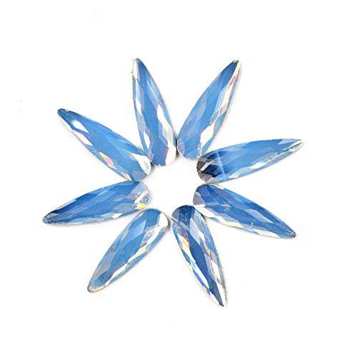 Sindy Nail Rhinestones 3D Nails Decorations Teardrop Crystals Diamonds Stones 30pcs for Acrylic Nails Blue