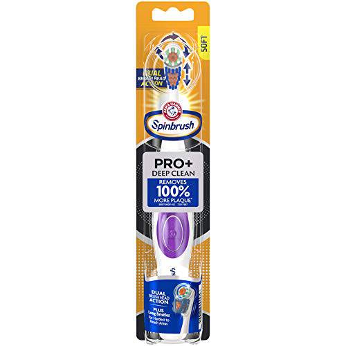 Arm & Hammer Spinbrush PRO+ Deep Clean Powered Toothbrush, 1 Count, Color may vary