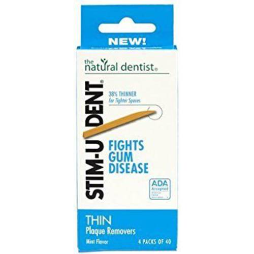 Stim-U-Dent Thin Picks 4 Packets of 40 Picks-160 ct (Pack of 6)