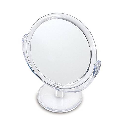 Double Sided 12x Magnfication Makeup Vanity Mirror with Ultra Vue Glass, Clear Acrylic
