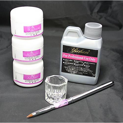 [US Seller,ship from CA,US ] Baisidai 6in1 Nail Art Comb Set Acrylic Liquid Powder Dust Pen Glass Dappen Dish Kits Tools