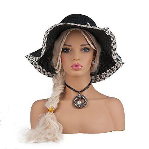 L7 Mannequin Female LifeSize Wig Display Heads Mannequin Head Stand for Wigs Sunglasses Caps Earrings