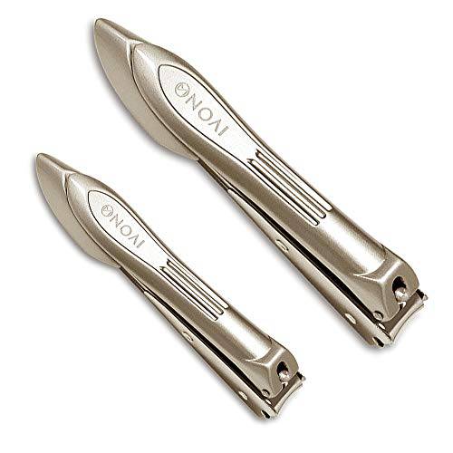 Nail Clipper Set with Catcher - Sharp Cutter Stainless Steel Fingernails & Toenails fit Seniors with Gift Box by IVON H&B Care