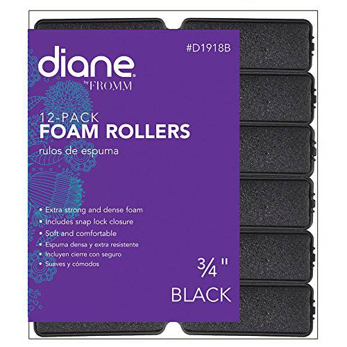 Diane Foam Rollers, Black, 3/4, 12 Count (Pack of 1)