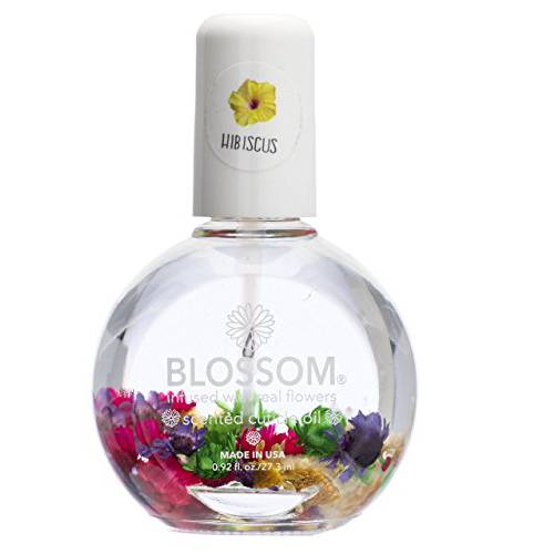 Blossom Scented Cuticle Oil (0.92 oz / large) infused with real flowers - made in USA (Hibiscus)