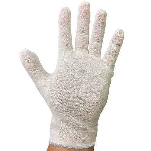Dermal Moisturizing Eczema Poly/Cotton Gloves with Semi Elastic Wrists Size Medium 24 Pair Pack