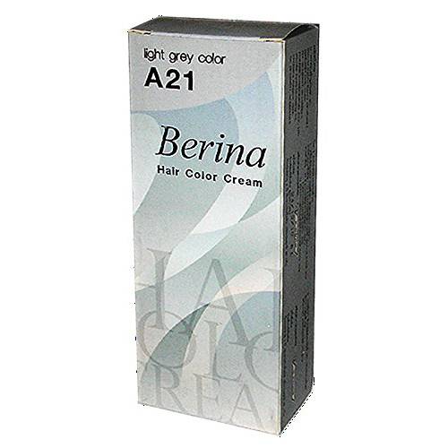 Berina Permanent Hair Dye Color Cream A21 Light Grey Cool Hot Crezy Fashions