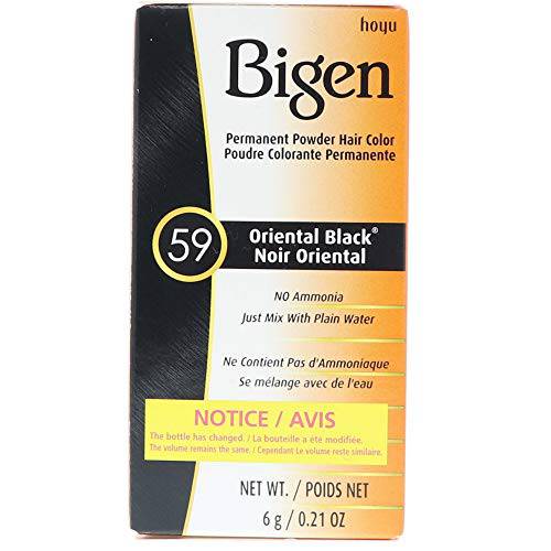 Bigen Permanent Powder Hair Color 59 Oriental Black 1 ea (Pack of 6)