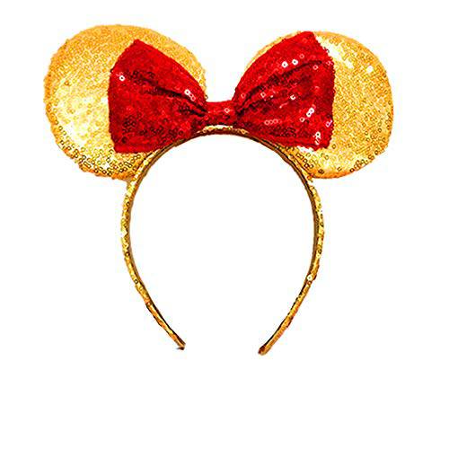 WLFY Minnie Mouse Ears Headbands for Women, mouse ears for Girls，Mouse Ears Headbands Butterfly Glitter Hairband