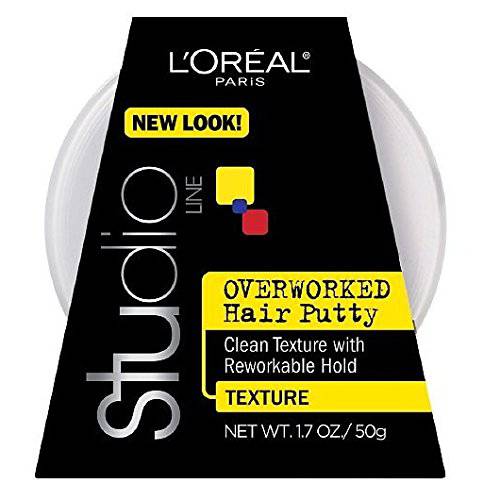 L’Oreal Paris Studio Line Overworked Hair Putty, 1.7 Ounce (Pack of 4)