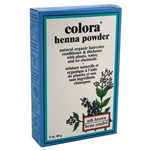 Colora Henna Powder Hair Color Ash Brown 2oz (3 Pack)
