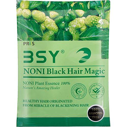 BSY Noni black hair magic shampoo | Noni hair colour | Noni hair dye | Hair dye | Hair dye shampoo | shampoo based hair color | 5 Mins hair color | shampoo | 6 x 20ml