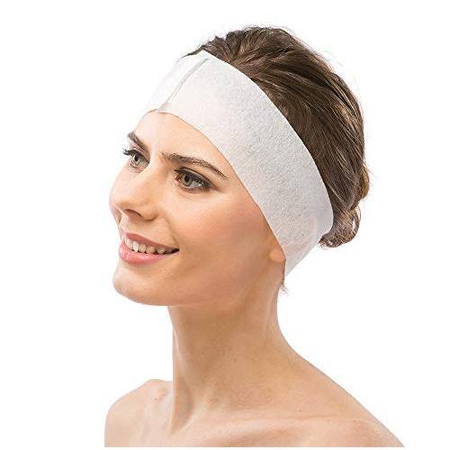 APPEARUS 100 Ct. Disposable Spa Facial Headbands with Convenient Closure