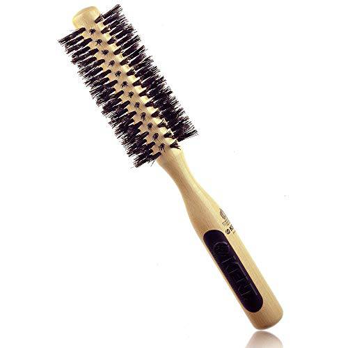 Kent PF04 Small Round Curling Brush with Hard Natural Boar Bristle- Hair Drying Brush, Round Hair Brush, and Blowout Brush - Small Round Brush for Dry Hair - For Shoulder Length or Shorter Hair