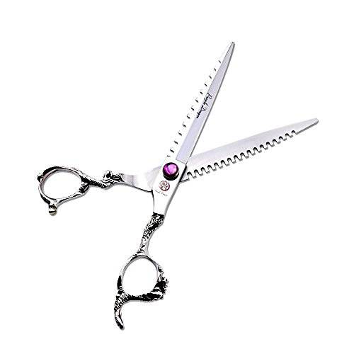Purple Dragon 4.5 Barber Hair Cutting Scissors Small Moustache Shears with Bag- Perfect for Professional Hairstylist, Hairdresser (4.5 inch)