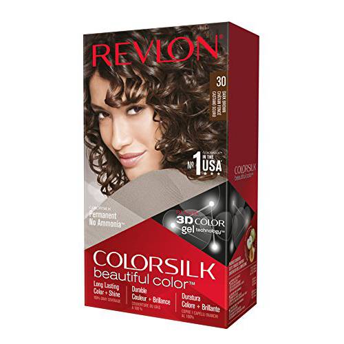 Revlon ColorSilk Permanent Color, Dark Brown 30, 2 pack