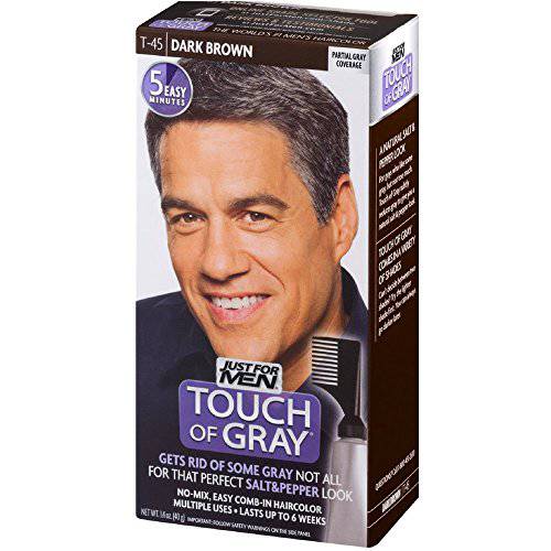 JUST FOR MEN Touch of Gray Hair Treatment T-45 Dark Brown, 2 Pack