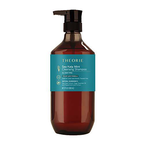 Theorie Sea Kelp and Mint Purifying Shampoo - Clarify & Strengthen - Removes Access Oil and Build Up - Suited for All Hair Types - Protects Color and Keratin Treated Hair, Pump Bottle 800mL