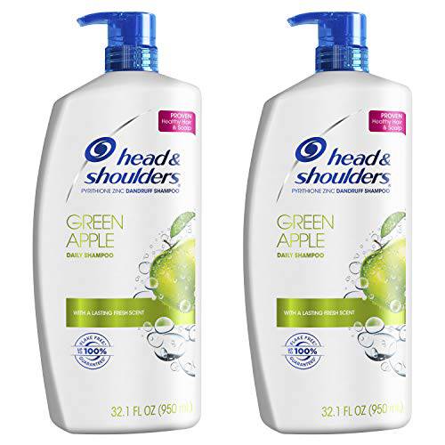 Head and Shoulders Shampoo, Anti Dandruff Treatment and Scalp Care, Green Apple, 32.1 fl oz, Twin Pack