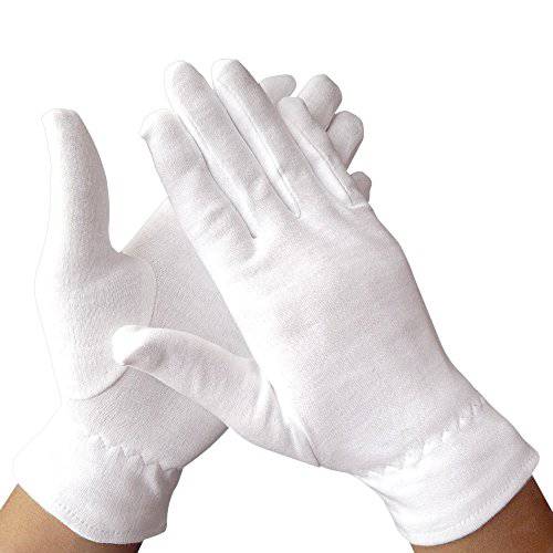 Dermrelief Cotton Gloves - for Beauty, Dry Hands, Eczema, Dermatitis and Psoriasis (Large, 3 Pairs)