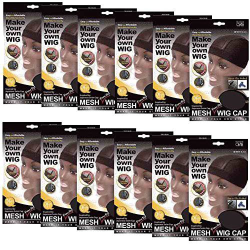 (12 Pack) Qfitt - Mesh Dome Style Wig Cap 5011