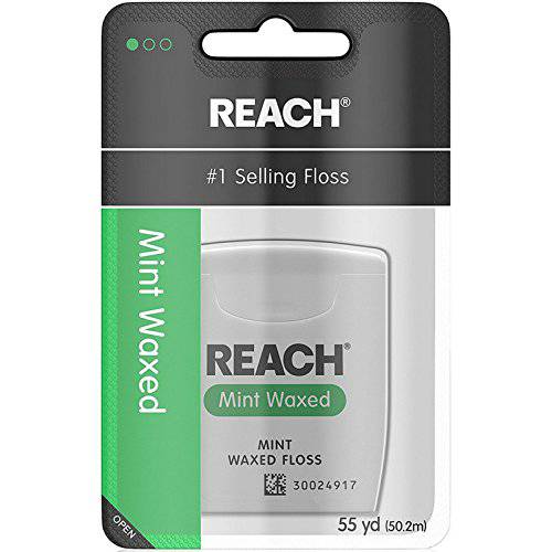 Reach Dentotape Waxed Dental Floss | Effective Plaque Removal, Extra Wide Cleaning Surface | Shred Resistance & Tension, Slides Smoothly & Easily | Mint Flavored, 55 Yards, 6 Pack