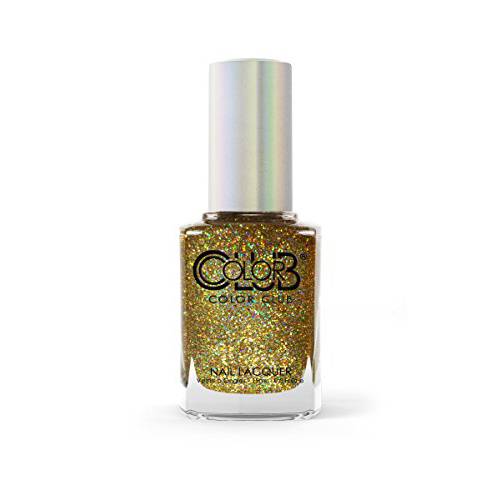 Color Club Nail Lacquer Smashing Review, Halo Hues Glitter Collection, Gold Color .5 fl oz (15 mL)