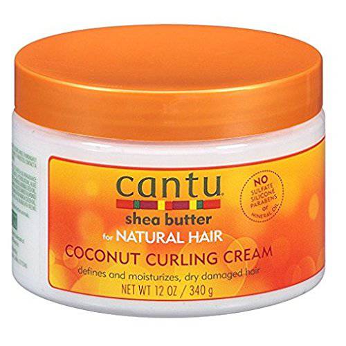Cantu Natural Hair Coconut Curling Cream 12 Ounce Jar (2 Pack)