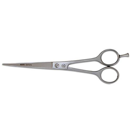 Mars Professional Stainless Steel Curved Scissors Shears, Nickel Finish,7 Length