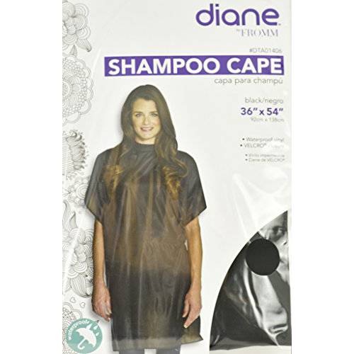 Diane Shampoo Cape 36 x 54 wtih Velcro in Black