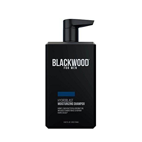 Blackwood For Men HydroBlast Moisturizing Shampoo - Best Men’s Moisturizing Shampoo w/ Pump for Dry or Damaged Hair Care | Sulfate-Free Natural Shampoo for Men that Softens Coarse or Curly Hair
