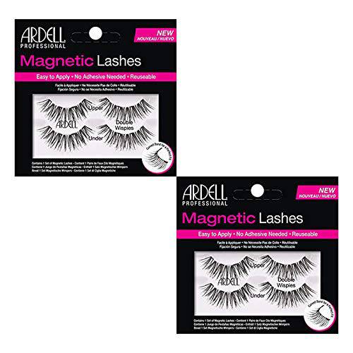 Ardell Professional Magnetic Double Strip Lashes, Double Wispies (2 Packs), Black (AMLD-2pk)