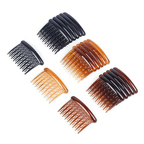 WBCBEC 18 Pieces Plastic Teeth Hair Combs Tortoise Side Comb Hair Accessories for Fine Hair