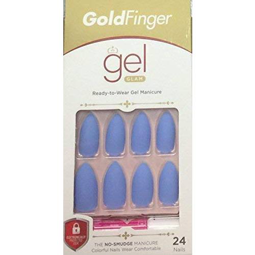 Kiss GoldFinger GEL Glam Ready-to-Wear Gel Manicure 24 nails with Pink Gel Glue